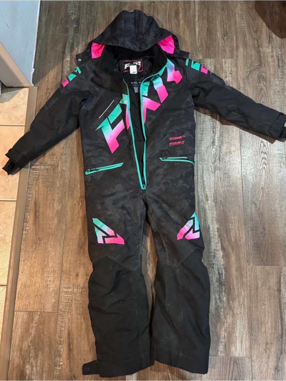 Kids/Youth FXR Monosuit with Pink & Teal Accents
